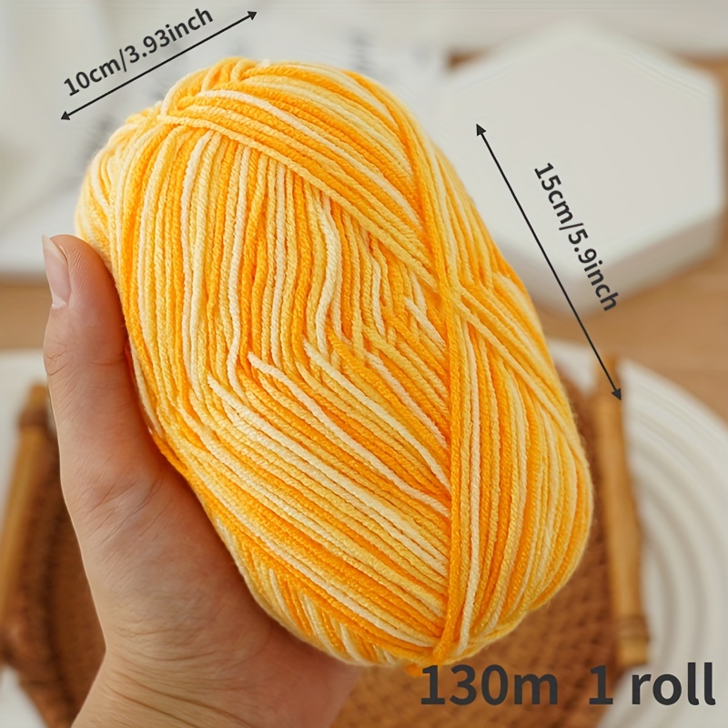 Yarn Knitting Crochet Cotton Hand Thread Material Gradient Rainbow Line Skeins Acrylic Supplies Me Near Beginners, Size: 13300.00x0.02x0.02cm