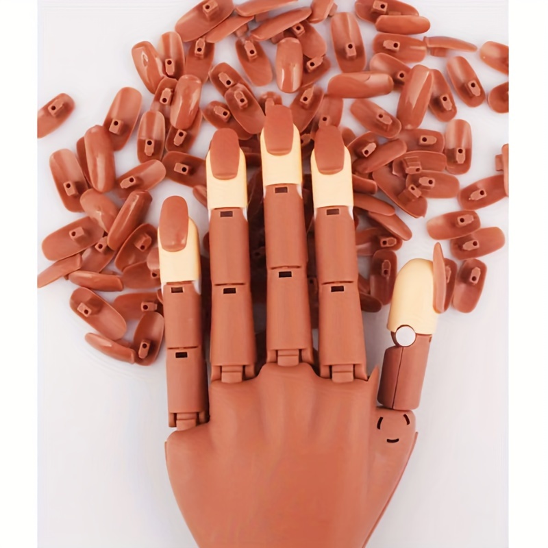 TureClos PVC Rubber Prosthetic Hand Adjustable Reusable Practice Hand  Bendable Nail Art Training Convenient Fake Hand Teaching Salon Drawing 