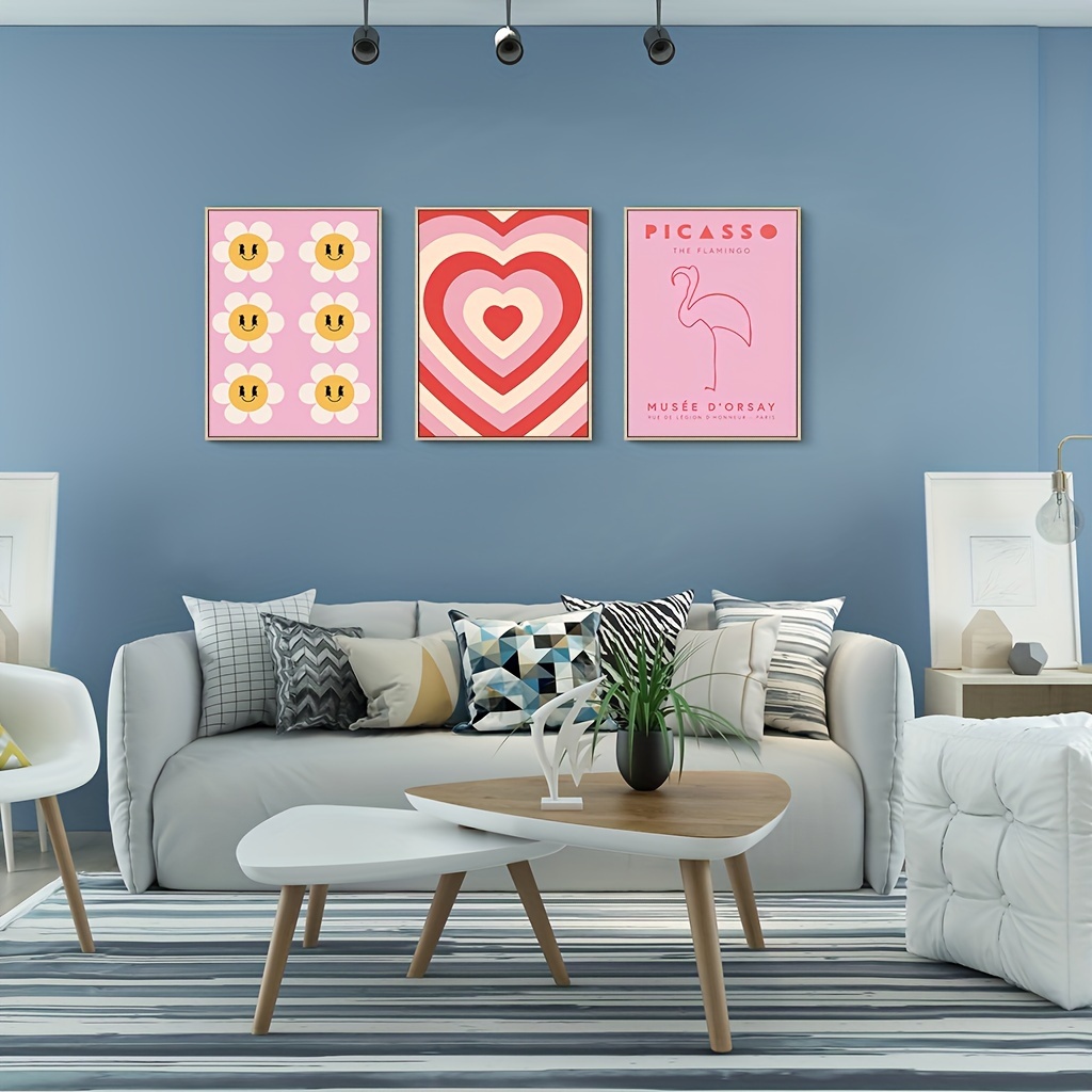  Red Hearts Print, Vintage Heart Print, Love Wall Art Canvas  Poster, Danish Pastel Poster Aesthetic Canvas Art Poster And Wall Art  Picture Print Modern Family Bedroom Decor Posters 16x24inch(40x60cm):  Posters 