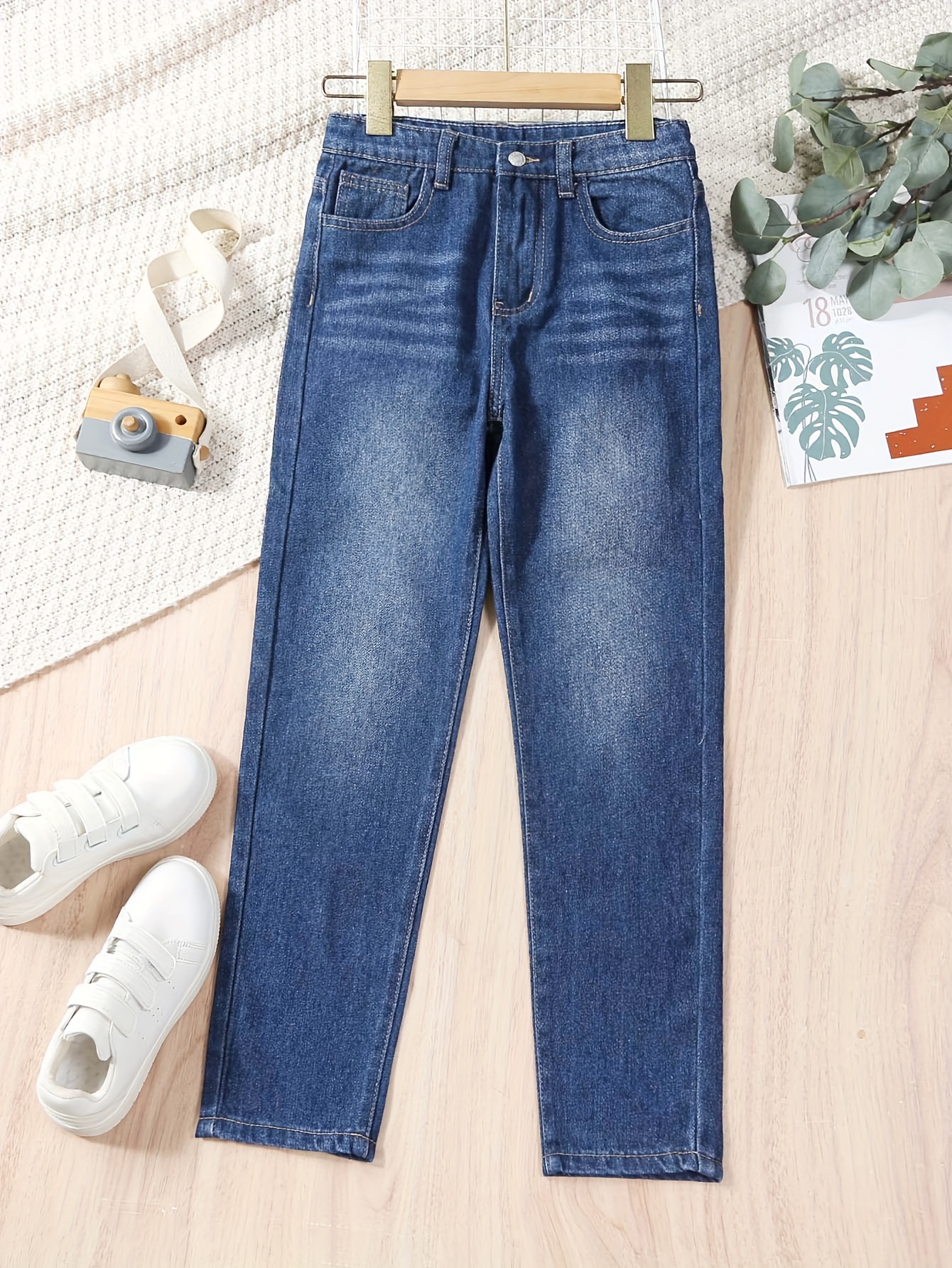 Kid's Trendy Straight Jeans For Cool Boys, Denim Pants With Pockets, Boy's  Clothes For All Seasons