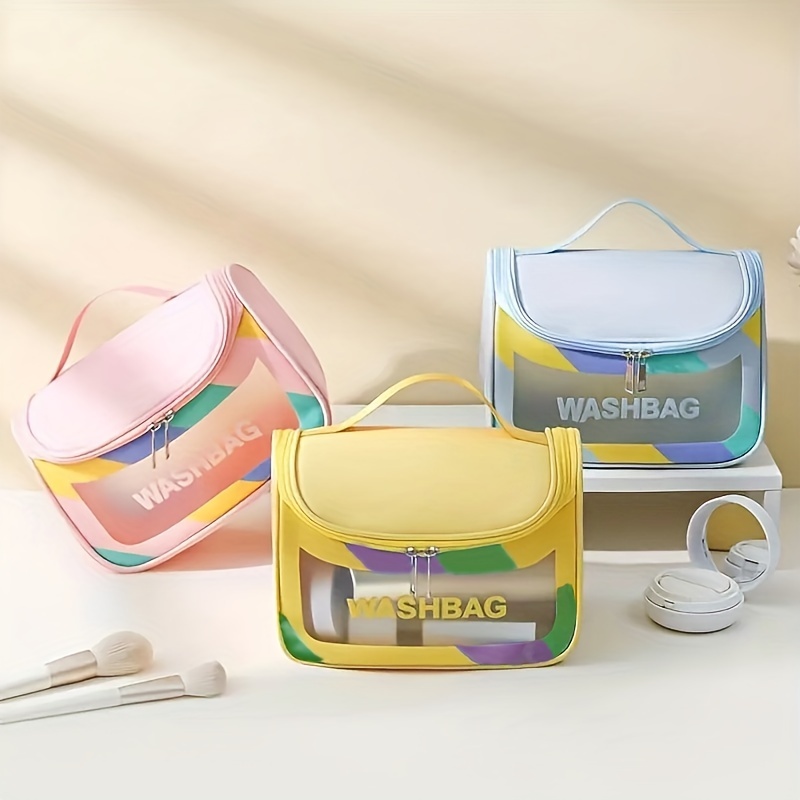 Clear Makeup Bag With Zipper Portable Makeup Bag - Temu