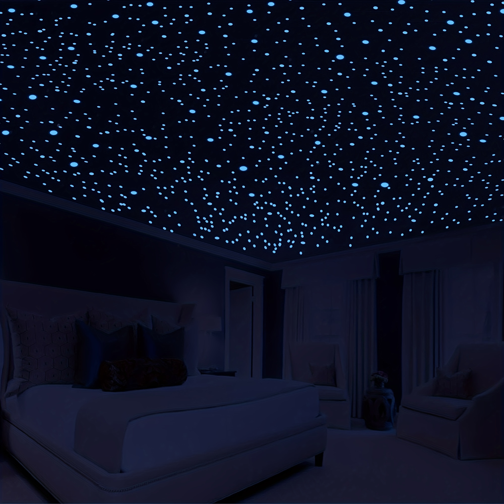 Glow in The Dark Stars - Glow Stars Stickers for Ceiling Self Adhesive 3D Glowing Stars and Moon for Starry Sky Wall Decals for Kids Rooms Wall