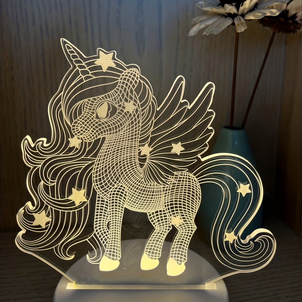 1pc Luce Notturna Unicorno Lampada Notturna 3d 7 Colori - Temu Italy