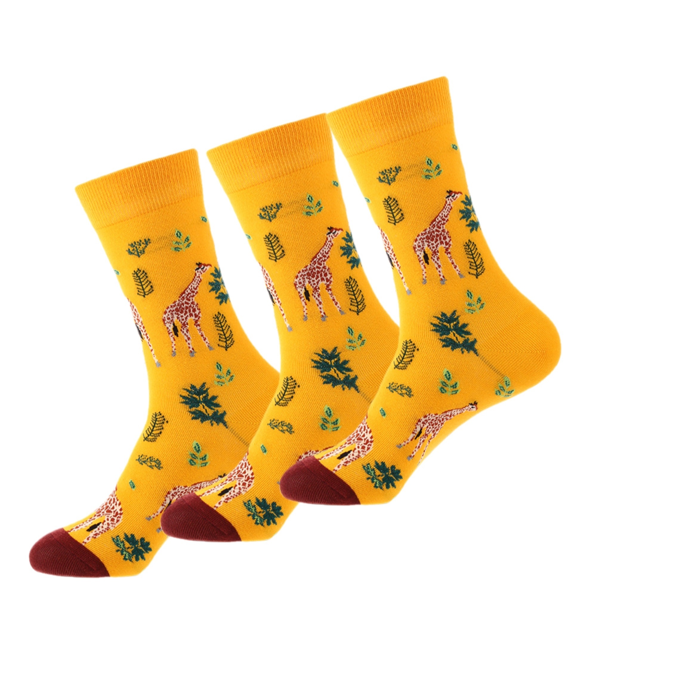 Men's Cotton Novelty Socks With Cartoon Pattern, Funny Casual Crew Golf  Socks