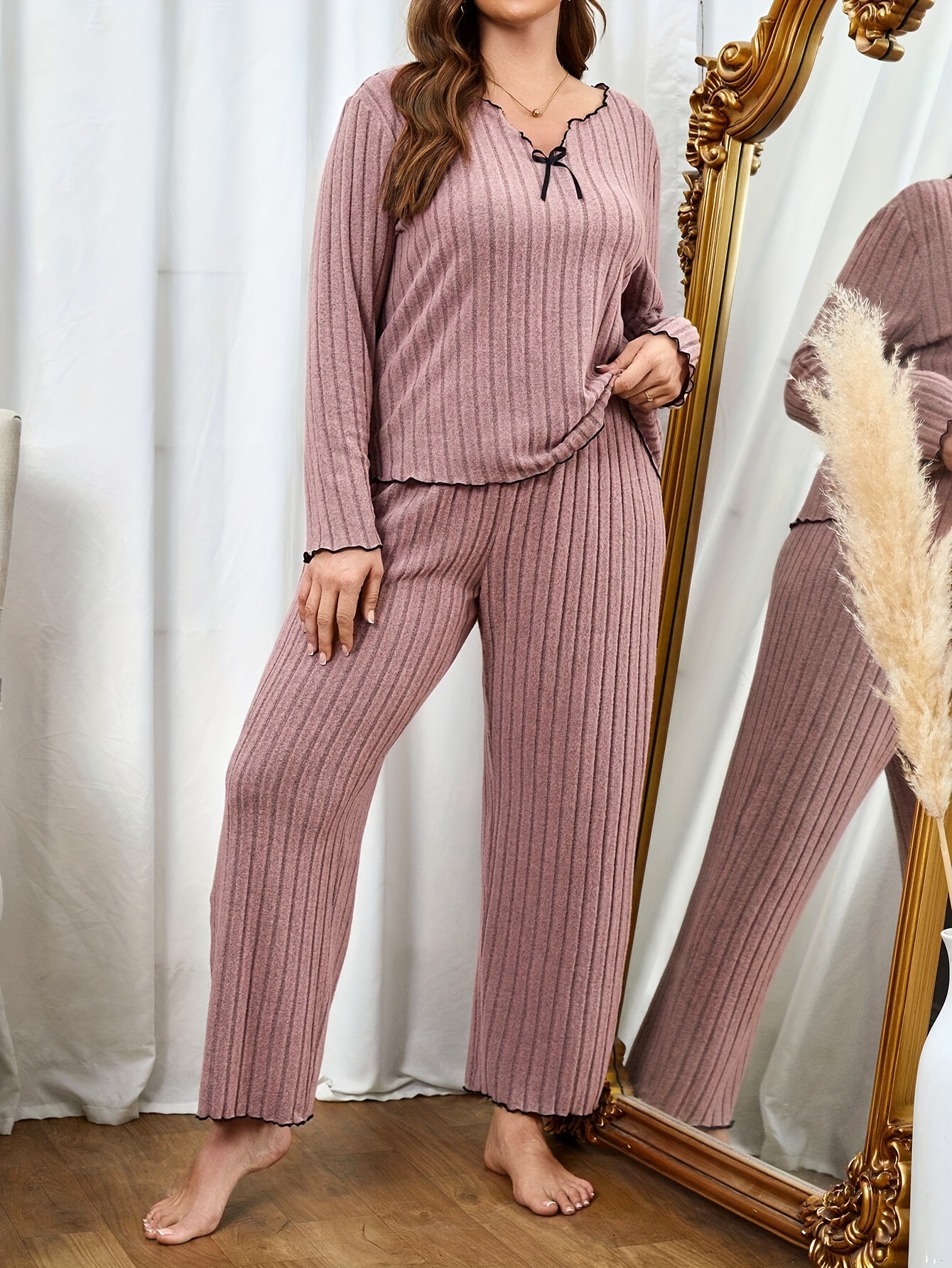 Ribbed lounge discount set plus size