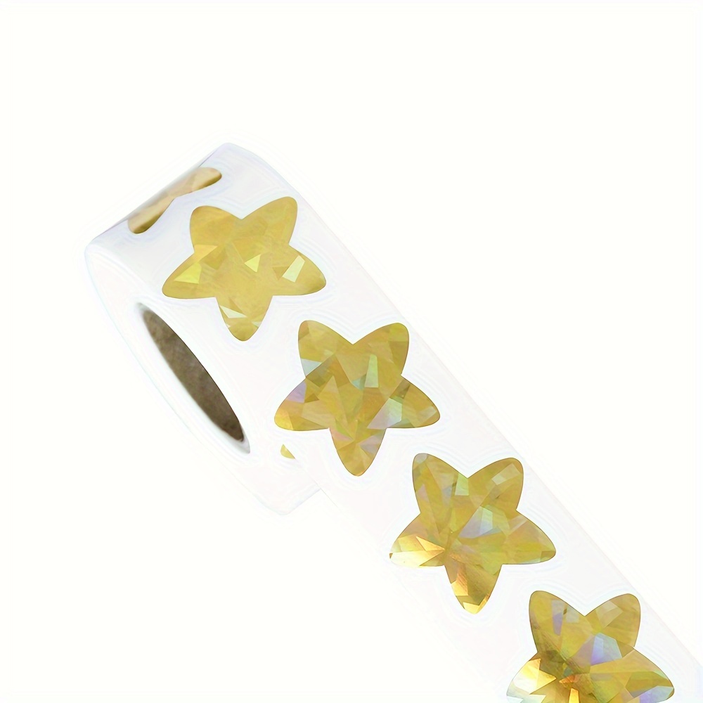 Pegatinas de estrella de cinco puntas para niños, etiqueta de recompensa  para profesores, estampado de estrellas doradas, 10 hojas por bolsa