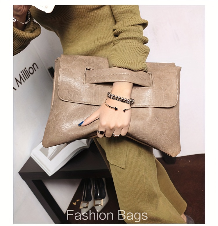 Vintage Envelope Crossbody Bag, Retro Top Handle Shoulder Bag