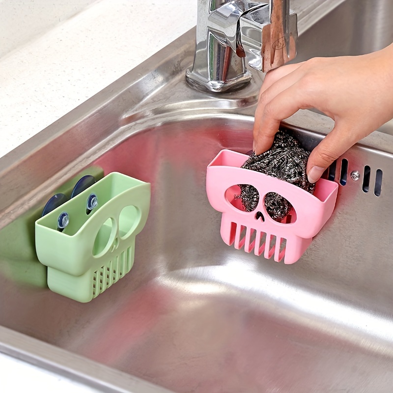 4 Sink Caddy Kitchen Silicone Soap Sponge Holder Hanging Basket Dish Bath  Shower