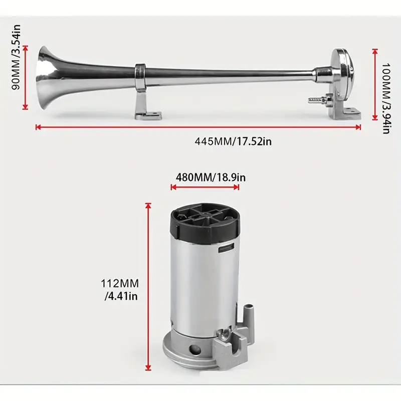 Nitoyo Lautsprecher Hochtöner Single Dual Trumpet Air Horn Kit mit  Kompressor für Auto LKW Zug Autohupe