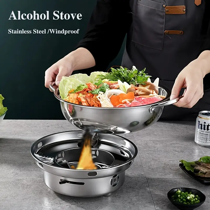 Alcohol Stove Portable Windbreak Stainless Steel Adjustable - Temu
