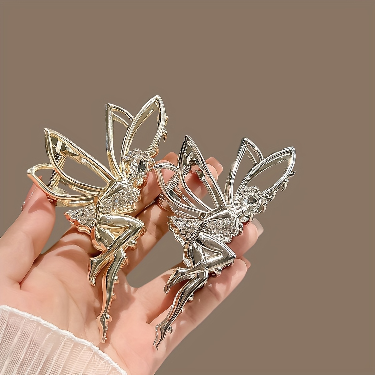 Metal Pearl Fringe Hair Clip Claw Women Butterfly Hair Accessories