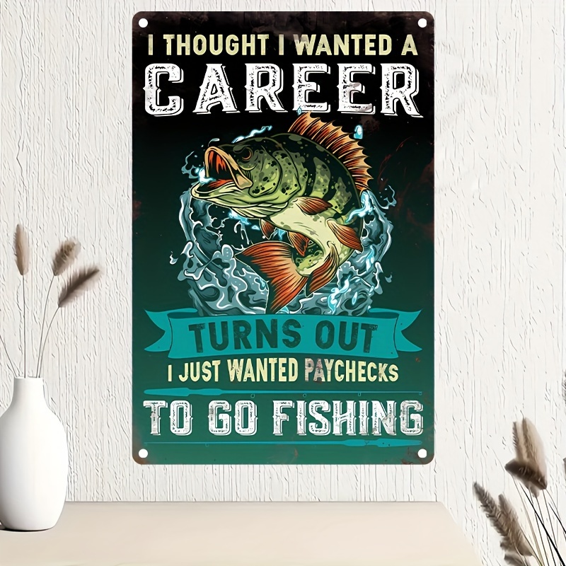 Funny Fishing Metal Tin Sign, Poster Discount Welcome Bass Fishing