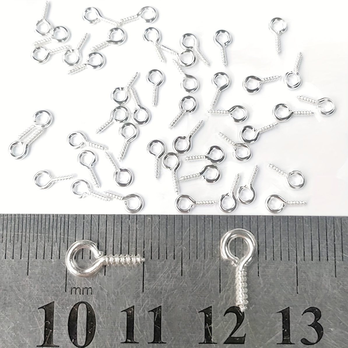 500 pcs Silver Mini Screw Eye Pins 4x8mm 19 Gauge A6036 – VeryCharms