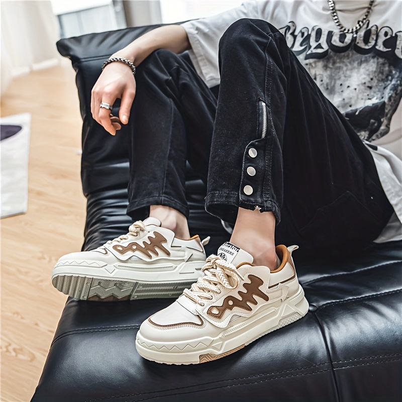 Men's Lace Up Platform Skate Shoes, Lightweight Comfy Non-slip Sneakers,  Spring And Summer - Temu