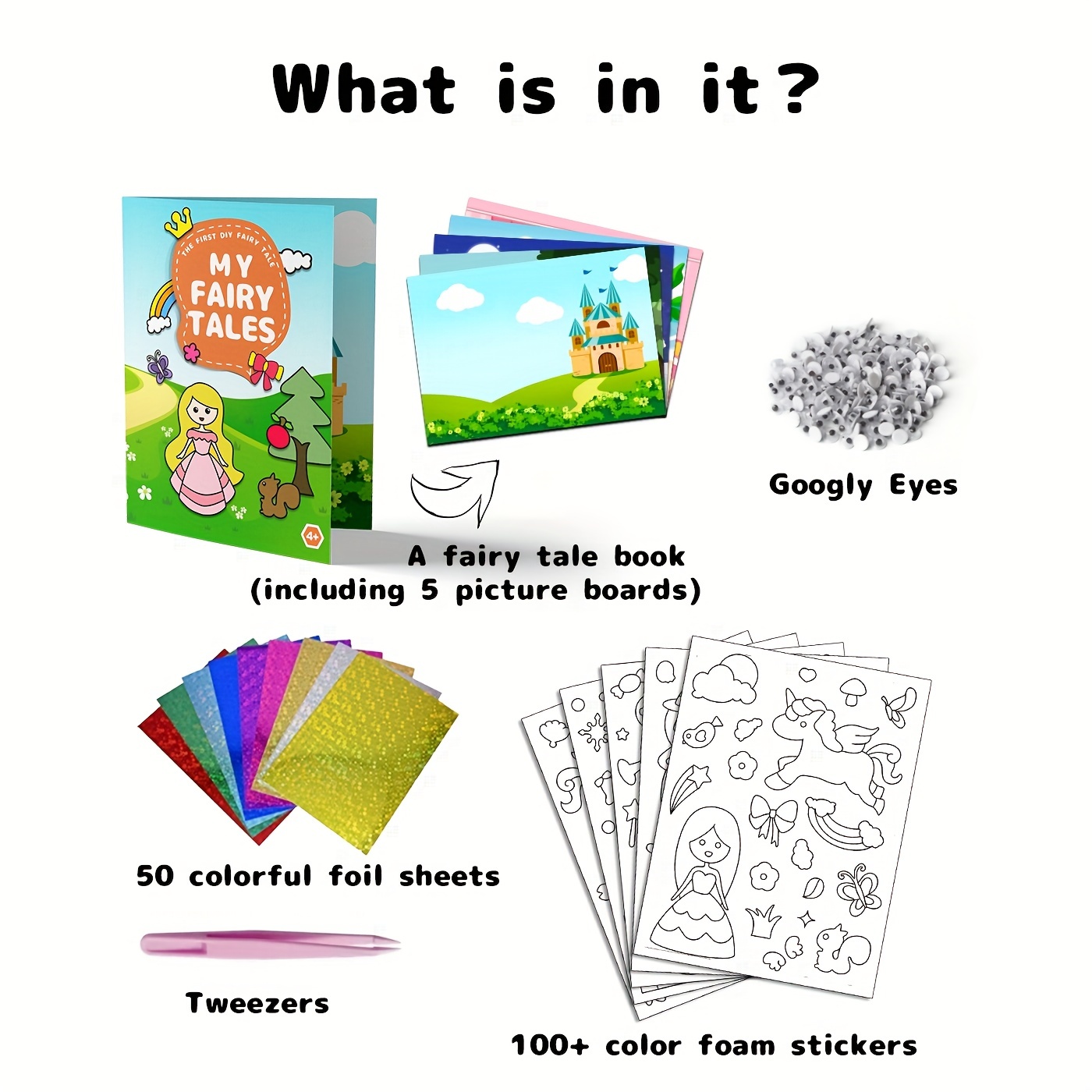 Foil Fun Art Kit for Kids: Foil Art Fairy Princess Arts and Crafts Mess  Free Art Craft Supplies Toys Gifts for Girls Ages 4 5 6 7 8 9 Kids Activity