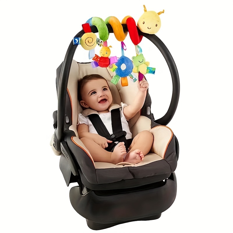Miroir de voiture pour bébé, jouet avec hochets de dessin animé suspendus,  jouet de voiture pour enfant en bas âge, hochet pour le ventre, berceau -  AliExpress