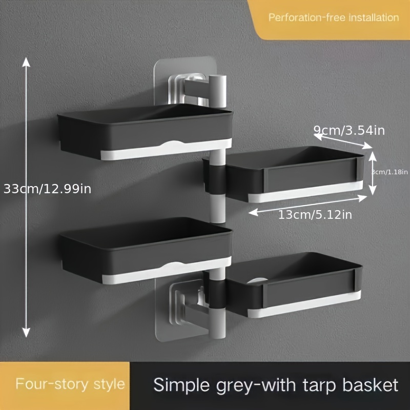 1pc Bathroom Rotatable Soap Holder Multi-functional Storage Rack