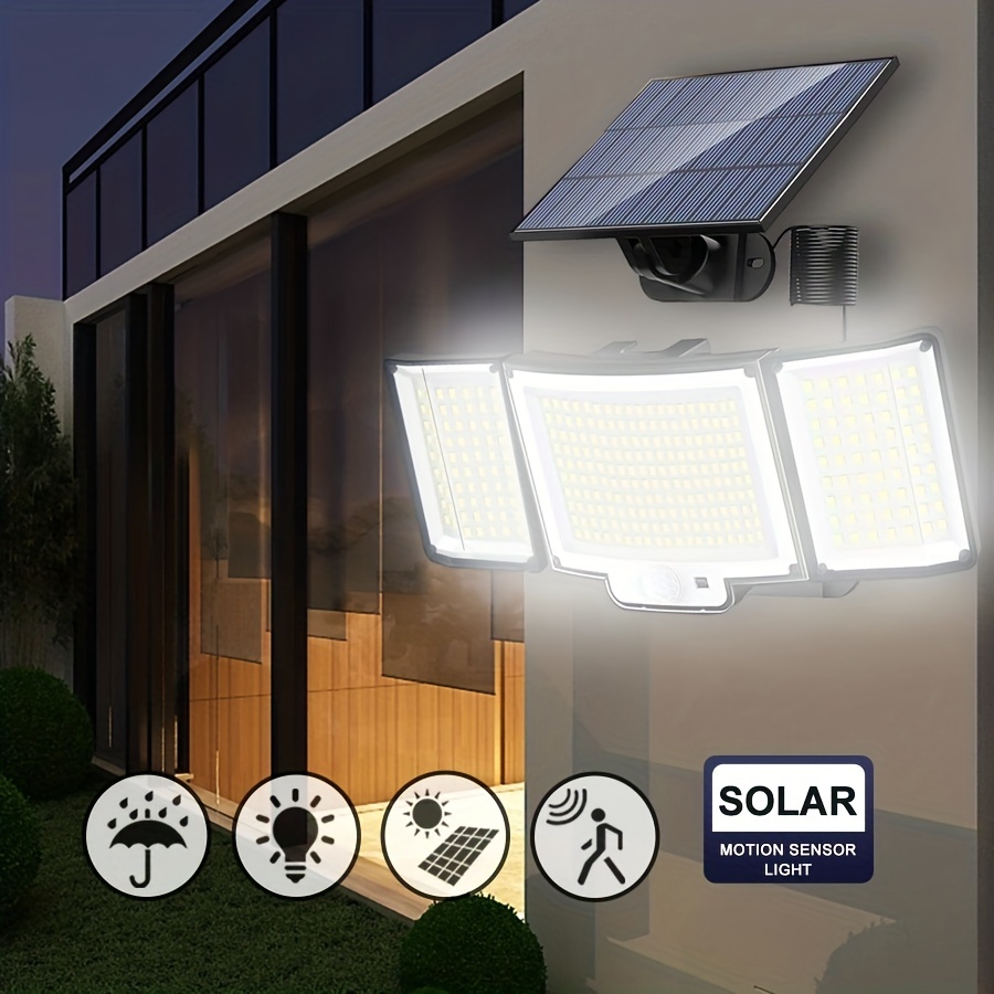 1pc 348 Luces Led Solares Exteriores Sensor Movimiento - Temu