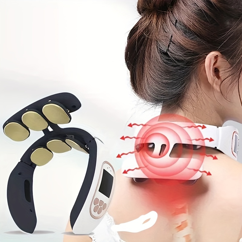 Intelligent Neck Massager with Heat, Electric Pulse Wireless