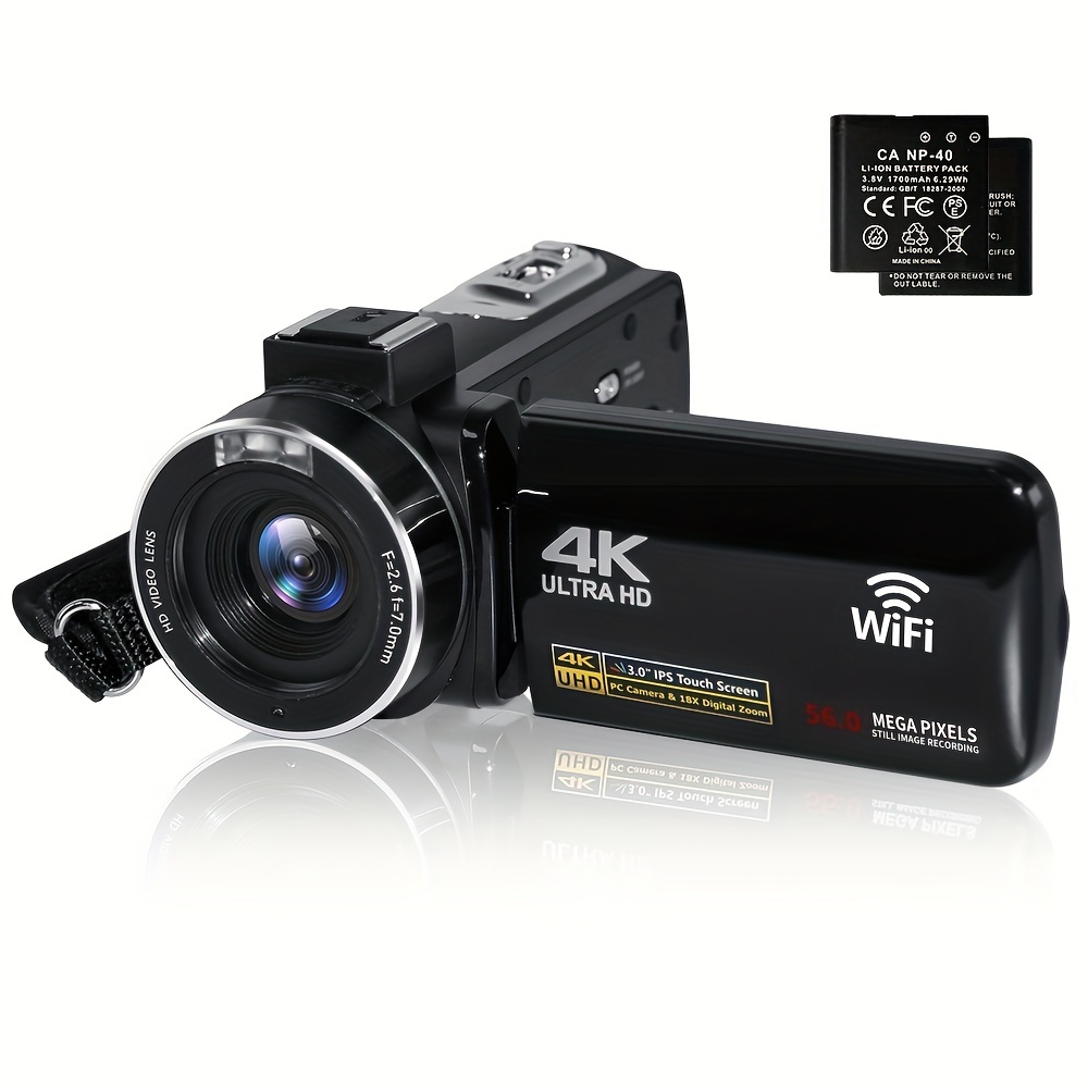 4K デジタルビデオカメラビデオカメラ、UHD 4K 56MP ハンドヘルド