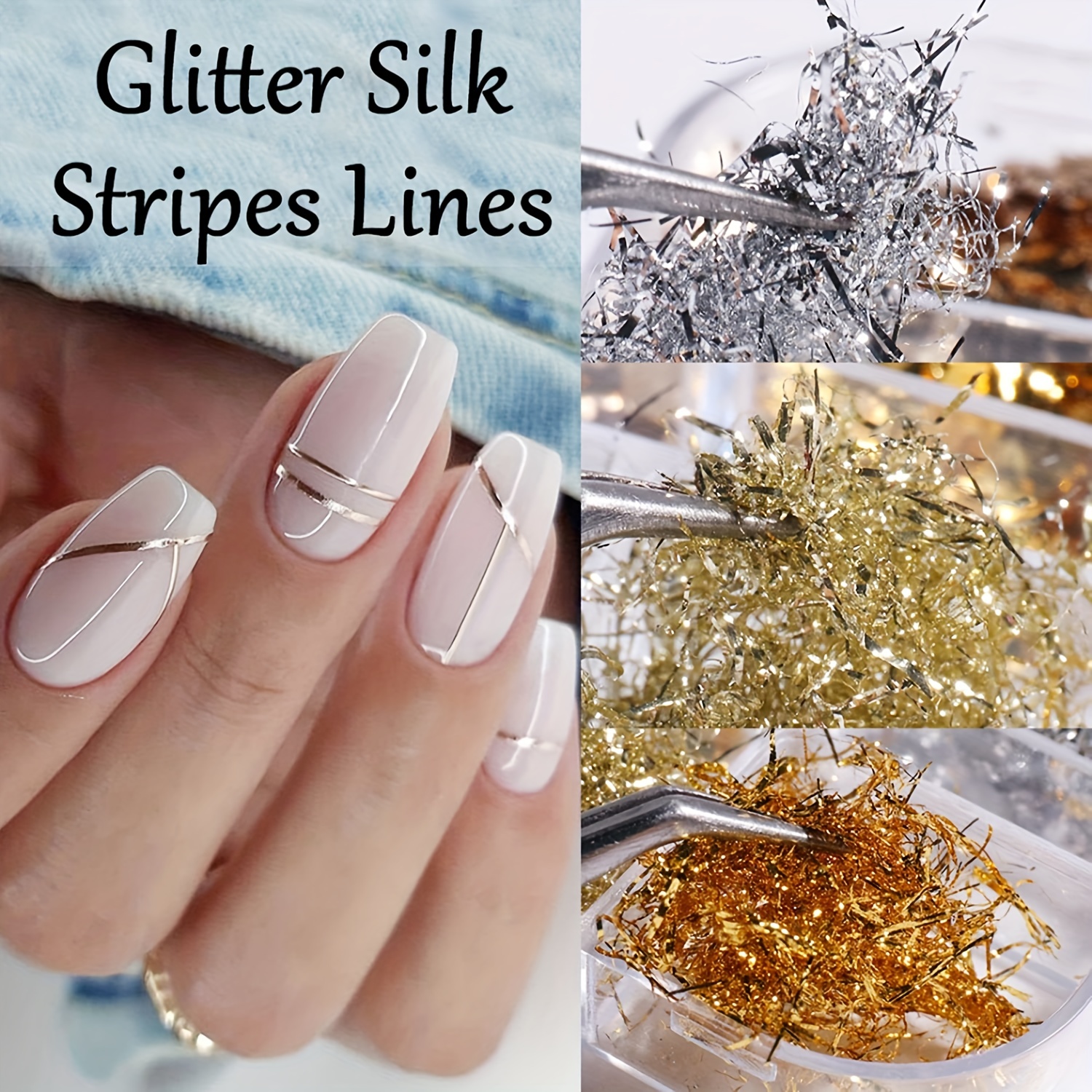 Golden Glitter Flakes Irregular Aluminum Foil Nail Art - Temu