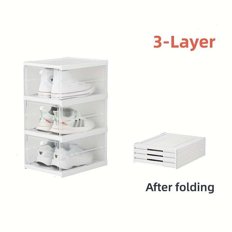  Craft Organizers and Storage, 3-Layers Folding Clear