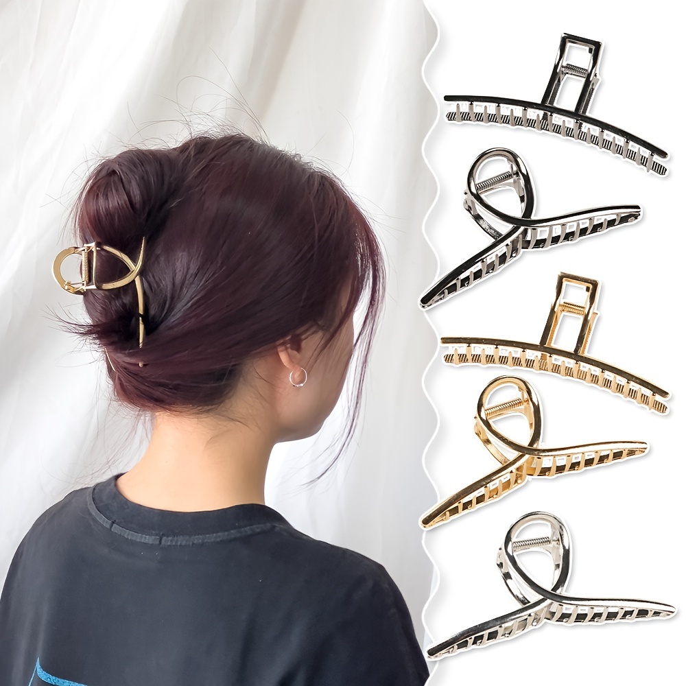 Temu 5pcs Hair Claw Clips for Women - Claw Hair Clips, Bobby Pins, Hairpins for Thick Hair Claw Clip for Women Hair Accessories, Christmas Gifts, Strong