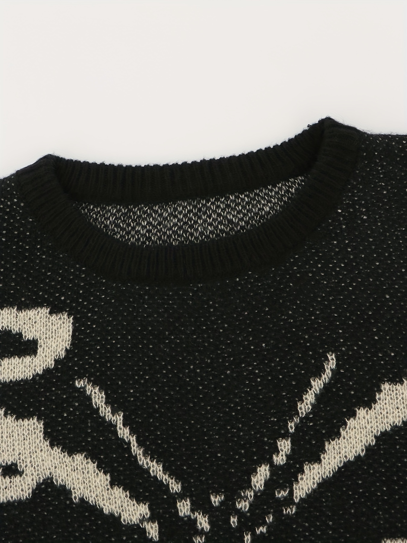 Butterfly Pattern Knit Sweater Y2k Crew Neck Long Sleeve - Temu