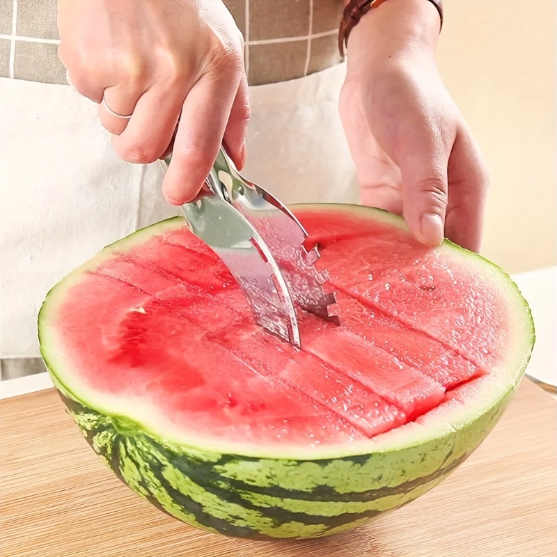 Watermelon Cutter, Watermelon Slicer, Stainless Steel Watermelon Cube Cutter,  Quickly Safe Watermelon Knife, Melon Cutter, Fruit Cutter, Fruit Slicer,  Kitchen Tools, Useful Tools, Kitchen Utensils, Apartment Essentials, Ready  For School - Temu