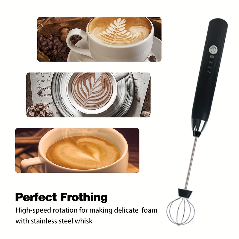 Milk Frother Handheld Foam Maker for Lattes, Whisk Drink Mixer for Coffee,  Mini Foamer Blender and Electric Mixer Coffee Frother for Cappuccino