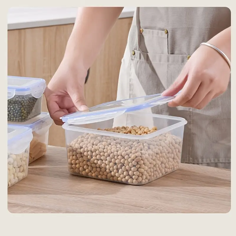 Kitchen Plastic Food Containers Set (4 Containers 4 Snap - Temu