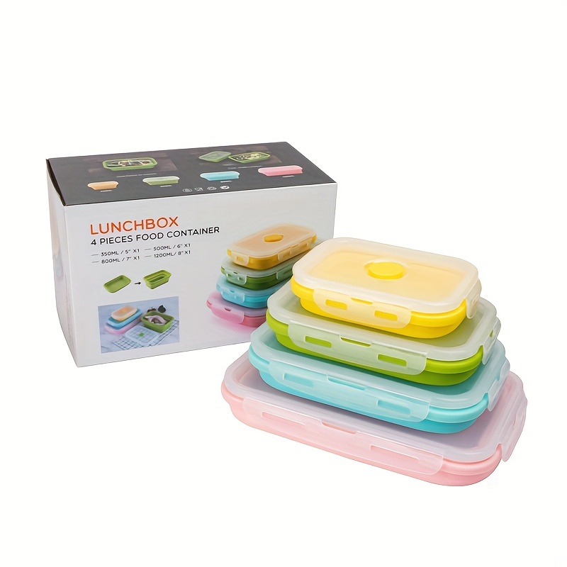 4 compartment Plastic Food Container (random Color) Food - Temu