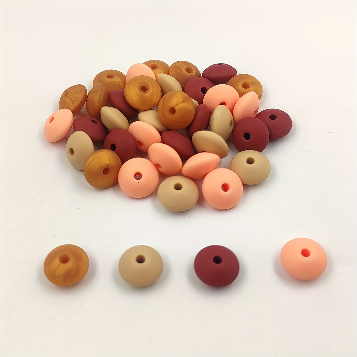 Mixed Color Abacus Silicone Beads Loose Spacer Beads For Diy - Temu