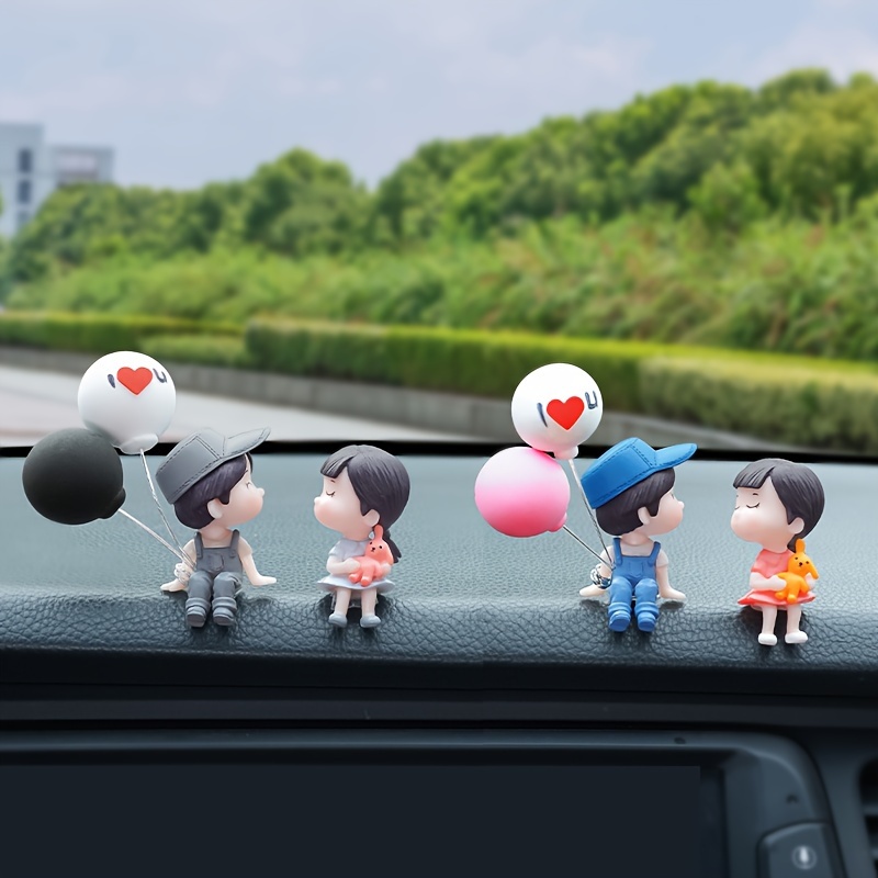 Car Decoration Cute Cartoon Couples Action Figure Figurines Balloon  Ornament Auto Interior Dashboard Accessories Car Accessories For Girls Gifts