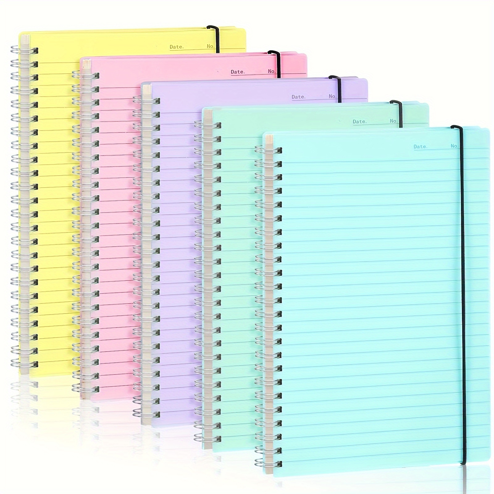 AOU 3-Pack Lined Spiral Notebooks, 8.3 x 5.7 in, 80 Sheets/160 Pages of  100GSM Thick Paper Per Notebook, A5 Ruled Notepads For Notes Taking in