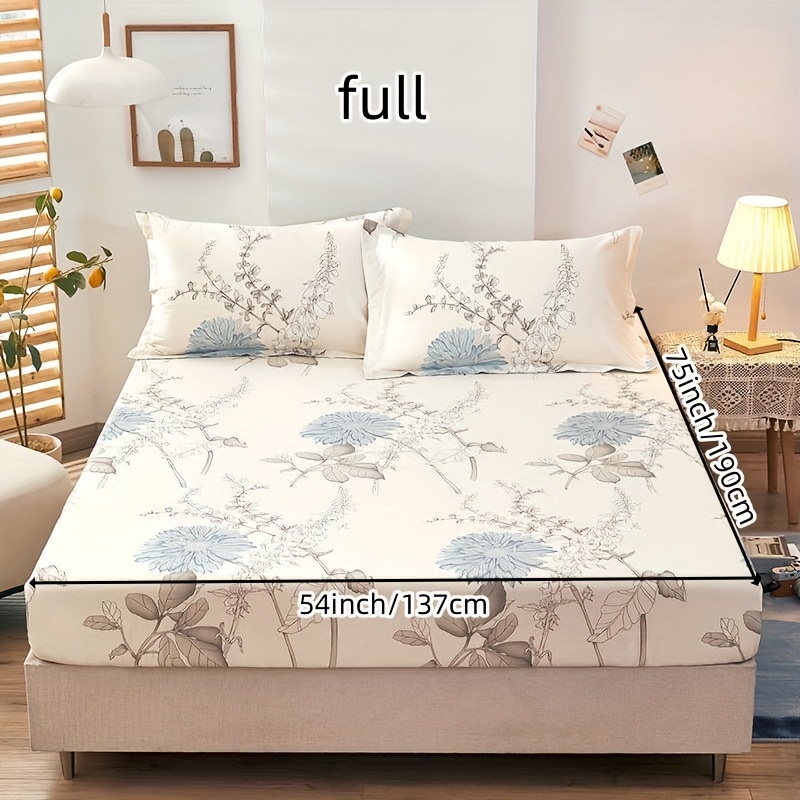 Waterproof Plant Print Bedding Set - Dust-proof And Urine-proof Mattress  Cover With Thickened Mattress Protector - Includes Fitted Sheet And  Pillowcases - Temu