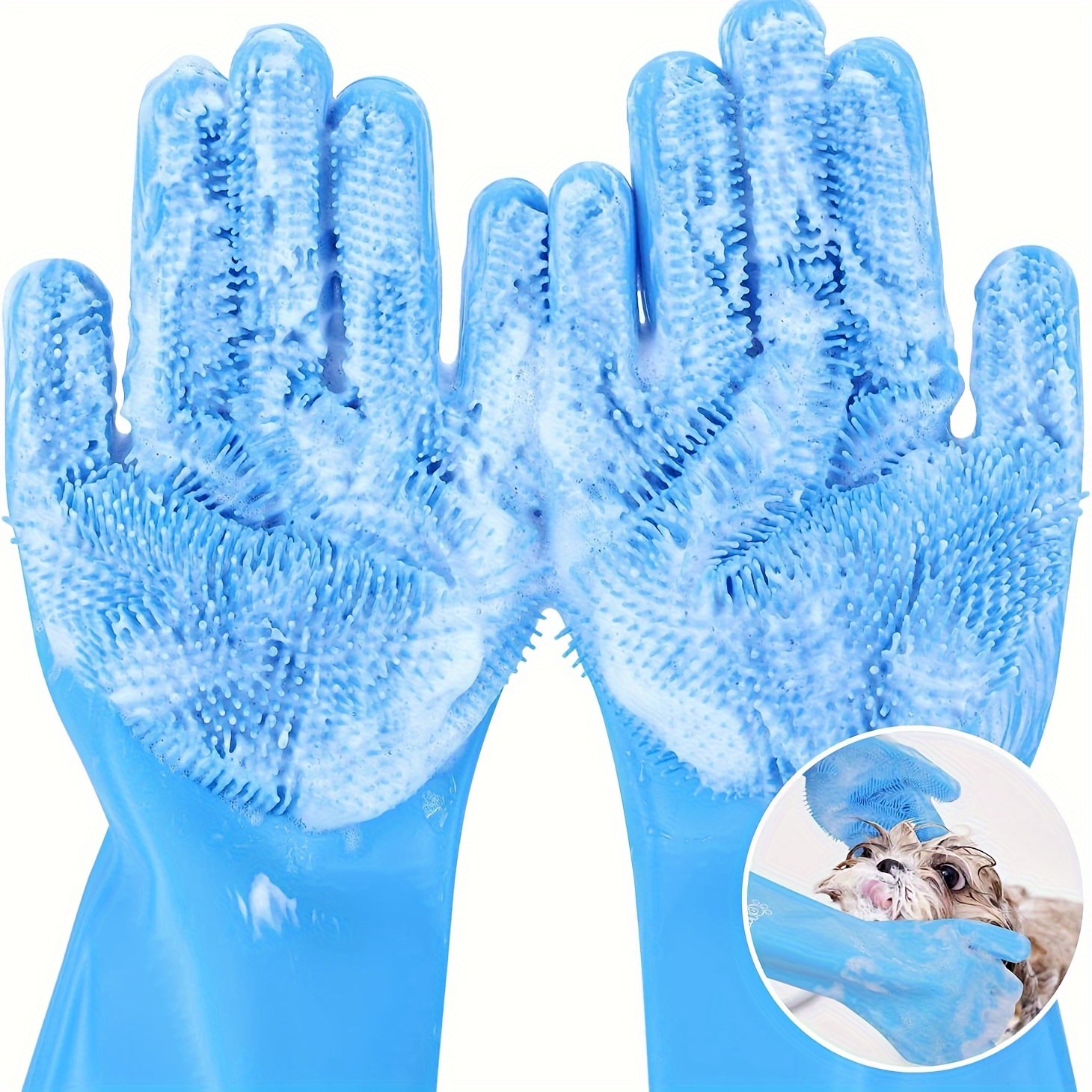 

1 Pair Dog Hair Removal Glove Undercoat Hair Removal Slicker Bathing Brush For Dog Cleaning Grooming Supply