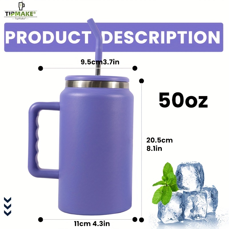 Tipmake 50oz Tragbarer Auto-becher Griff, 304 Edelstahl  Hochleistungs-isolierbecher Sport-wasserflasche, Weihnachtsgeschenk,  Geburtstagsgeschenk, Sparen Geld Temu