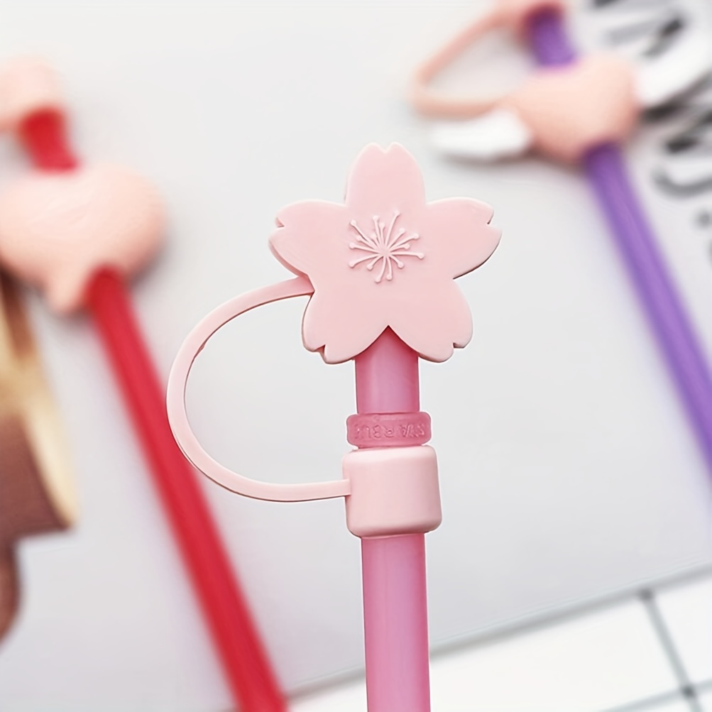 Reusable Cute Flower Straw Covers Dustproof Splash Proof - Temu