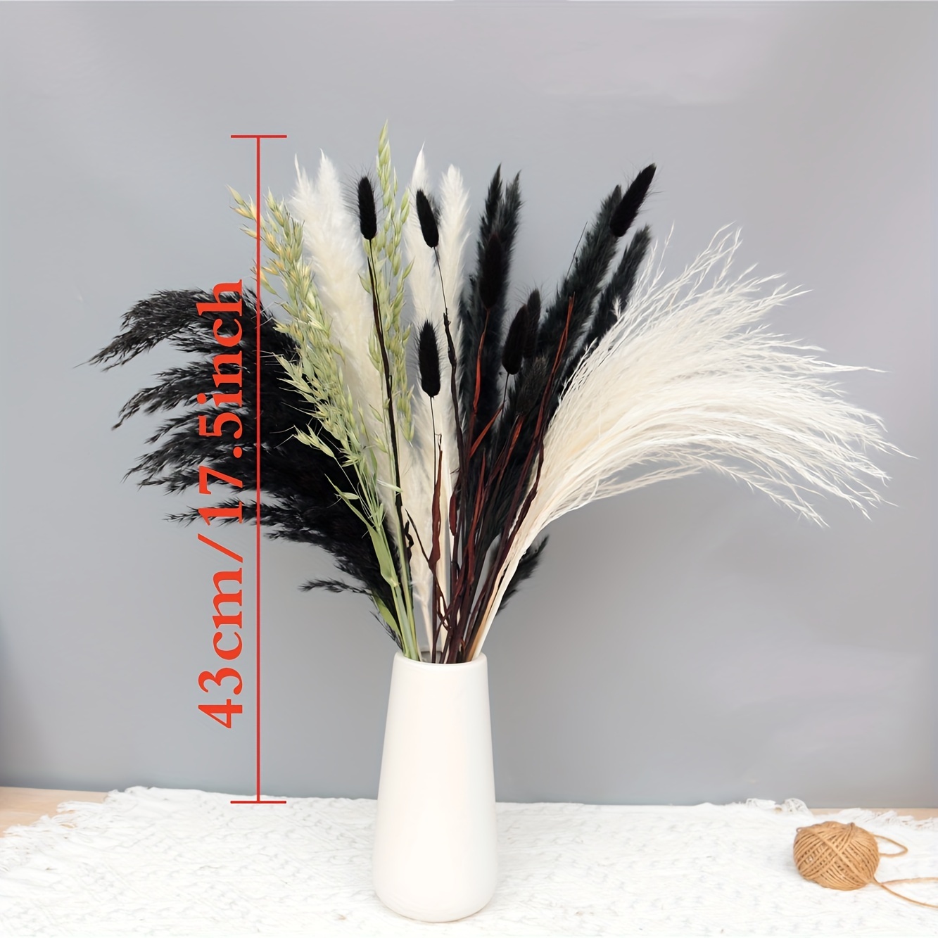 30pcs Natural Black Pampas Grass, Gothic Style, Bohemian