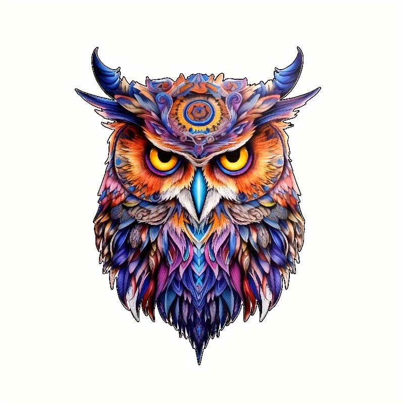 Adult Wooden Puzzles, Colorful Owl Wooden Puzzles, Unique