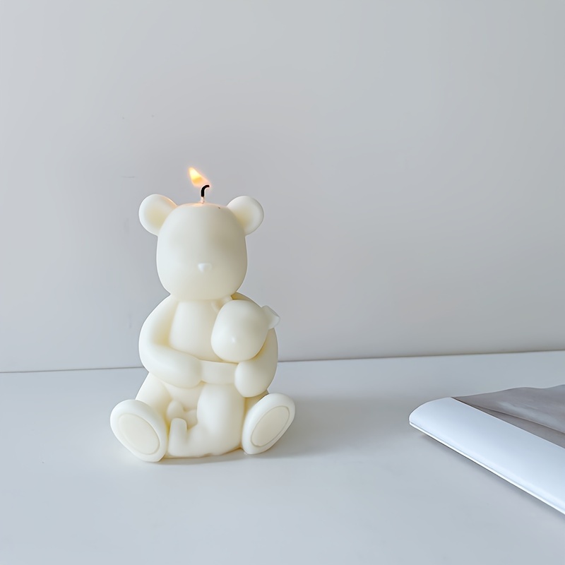 Cute Bear Candle Making Mould 3d Scented Candle Molds Diy - Temu