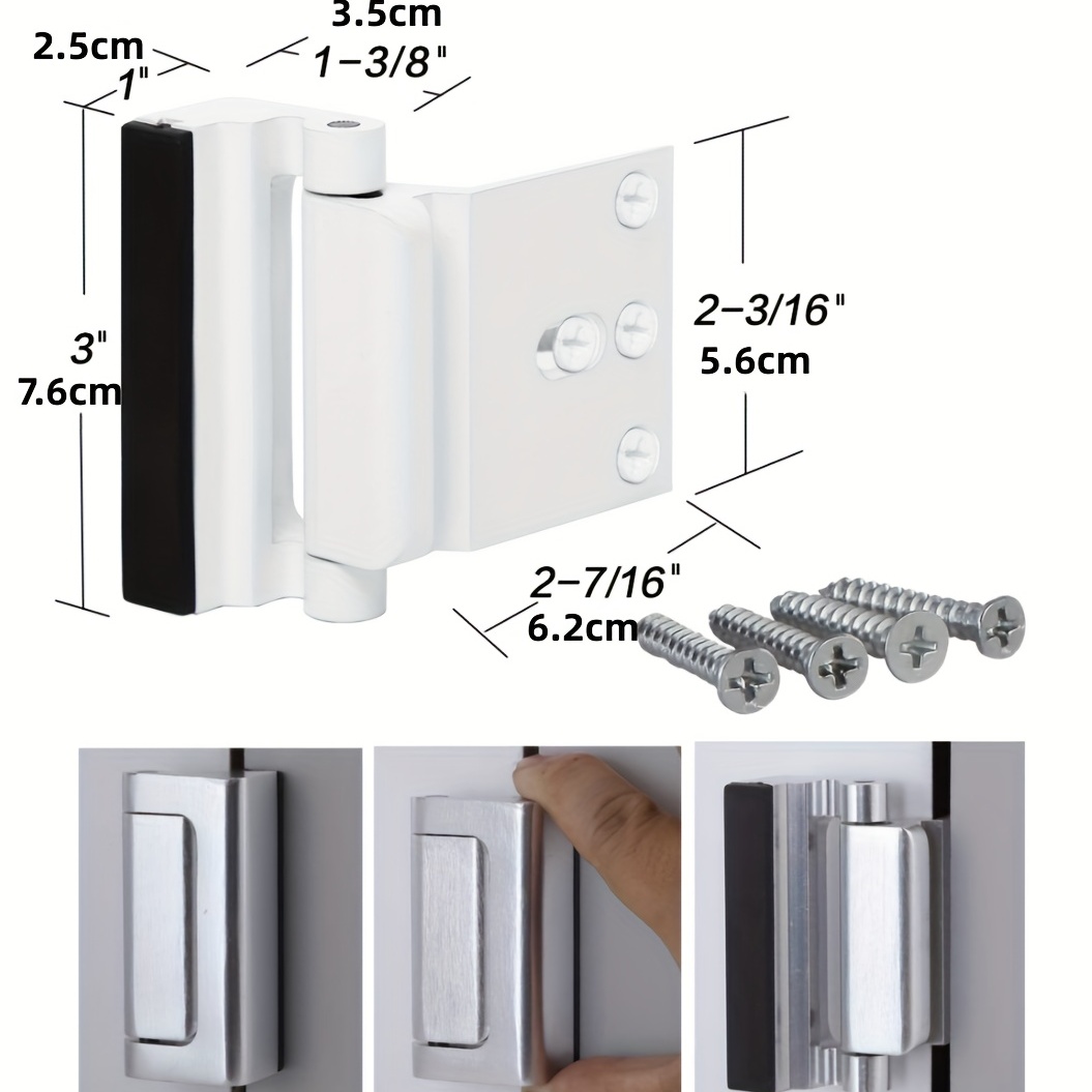 Door Reinforcement Lock With 4 Screws Home Security Door - Temu