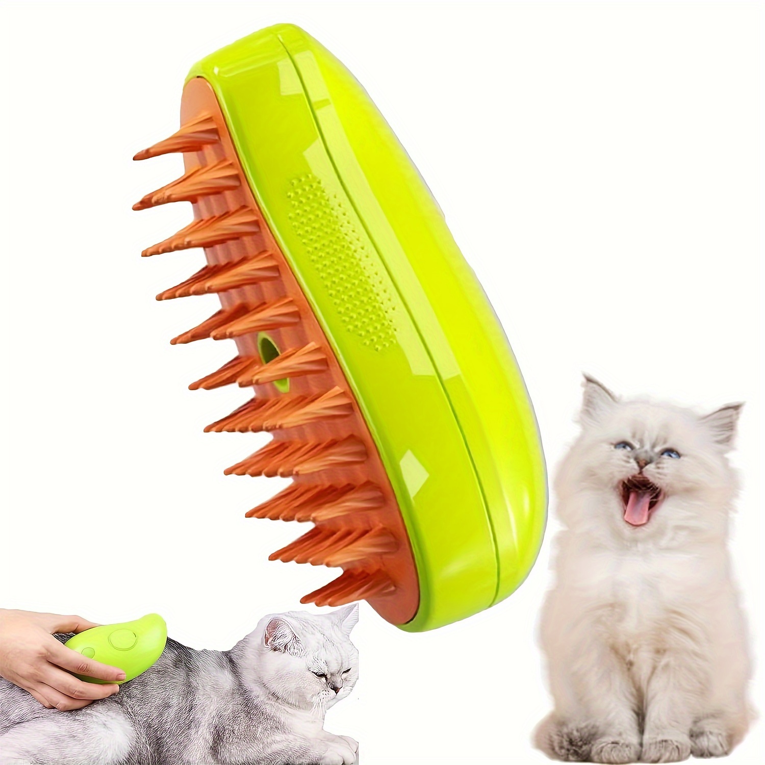 Steamy Cat Brush,cepillo De Vapor Para Gatos, Cepillo De Vapor Para Gatos 3  En 1, Cepillo De Vapor Para Gatos, Para Eliminar El Pelo Enredado Y Suelto  (Yellow) : : Productos para