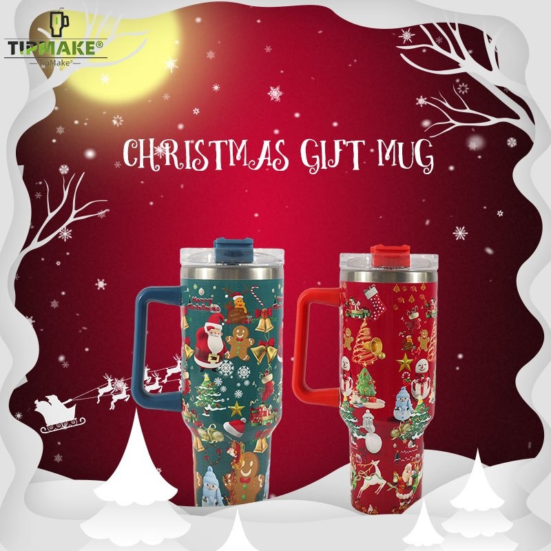 Christmas Insulated Tumbler With Handle With Straw Lid Leak - Temu