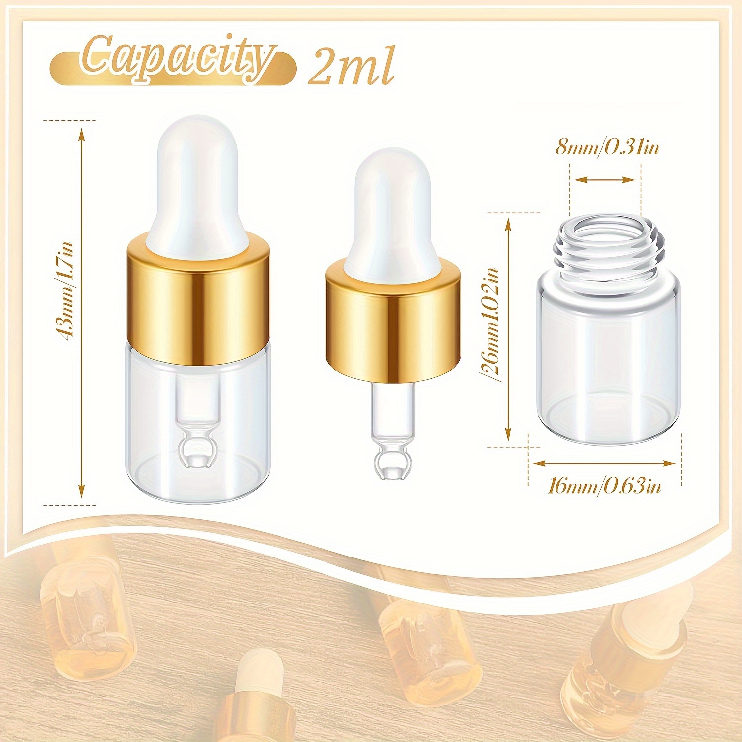 ULTECHNOVO 10 Pièces Entonnoir Flasque Mini Pipette Petits Compte-gouttes  Printemps Mini Flacon Coin Meuble Metal Miniature Mini-parfum Pipette 3ml
