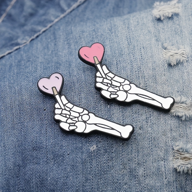 Skeleton's Love Badges Couple Matching Brooch For Men