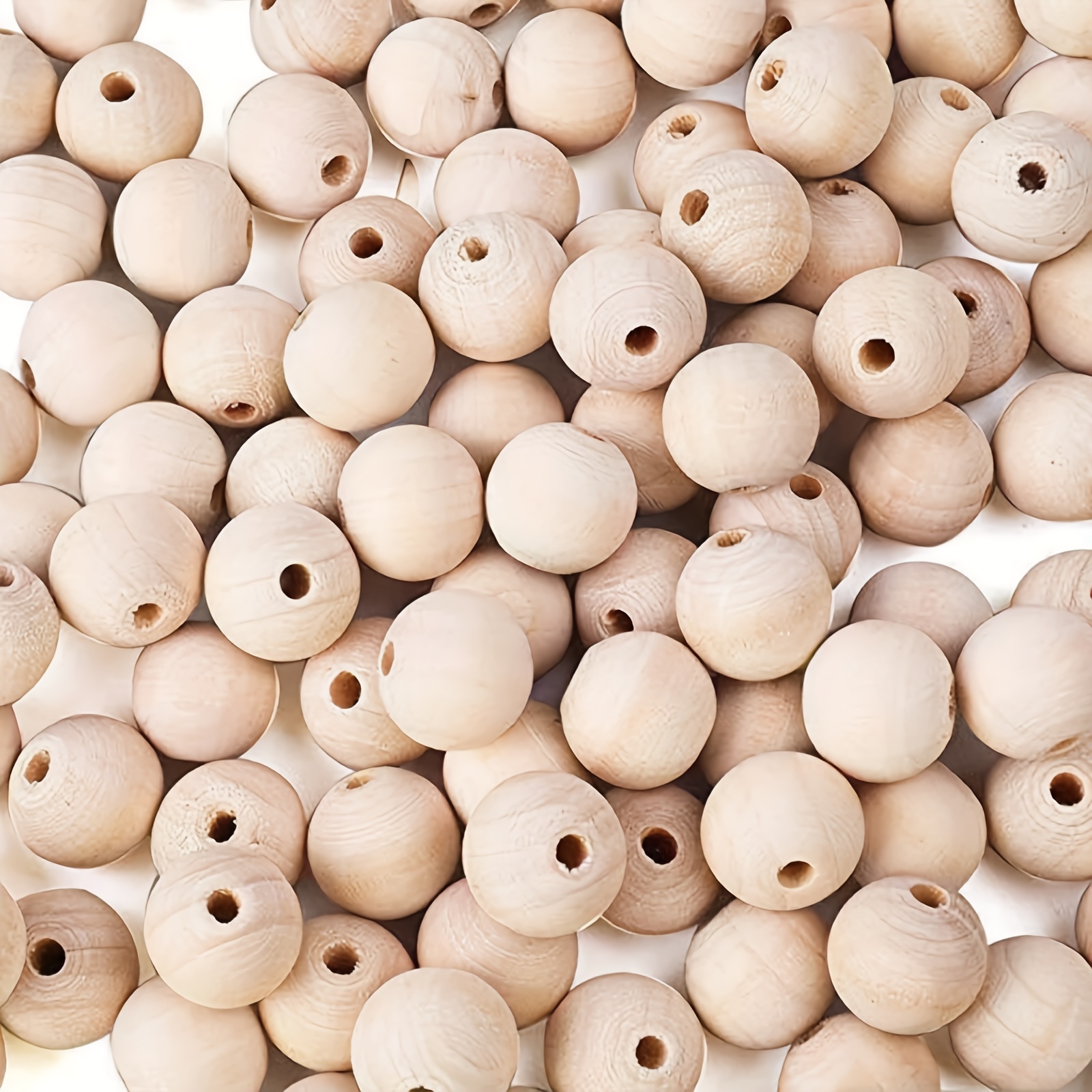 Wood Beads Natural Round Wooden Loose Beads Wood Spacer - Temu
