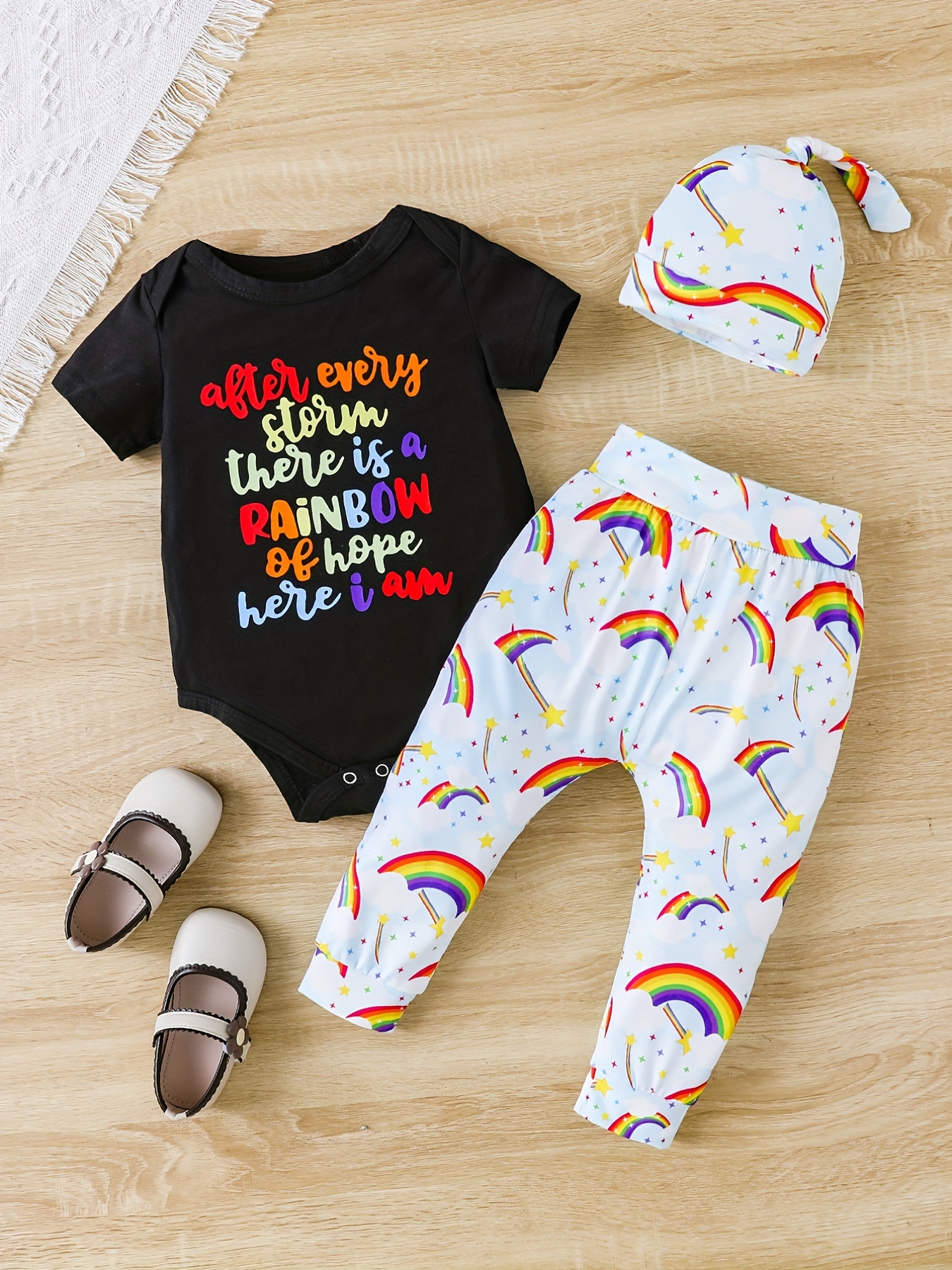 Half Way To One Birthday Outfit For Baby Girl - Donut Theme Romper & Skirt Set With Headband