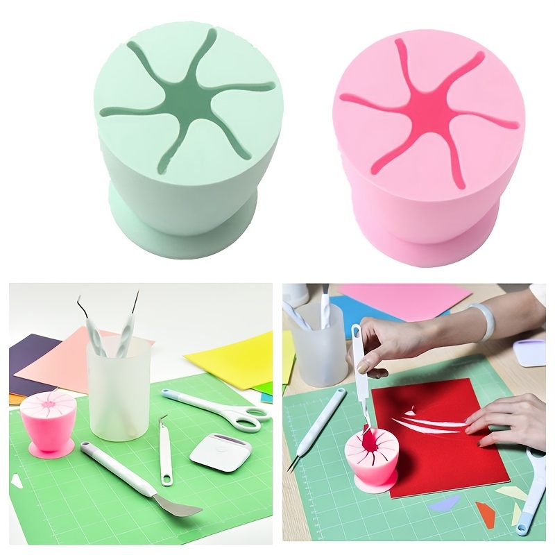 Silicone Vinyl Weeding Scrap Collector with Suction Cup Storage Box  Recycler for Cricut Tools and Accessories